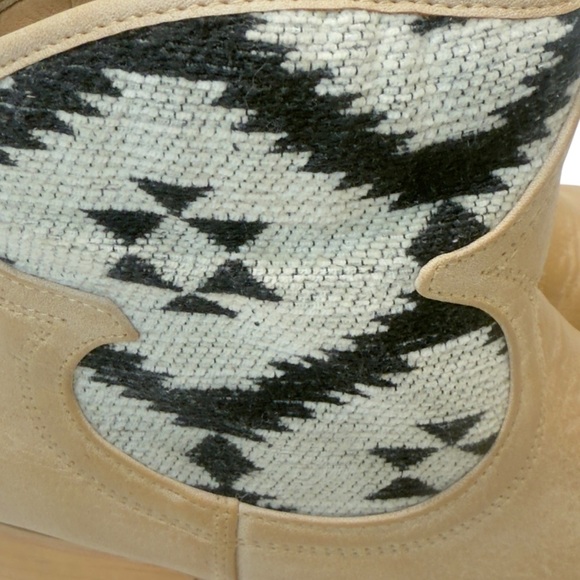 Francesca's Collections Tan and Black Ankle Boots with Southwestern Flair - Picture 9 of 12